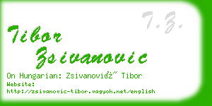 tibor zsivanovic business card